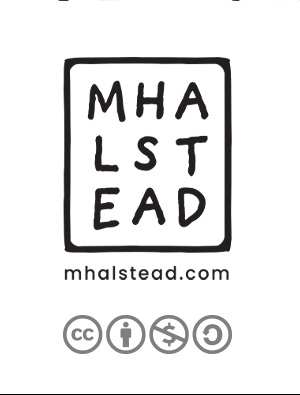 Back cover of the zine with M. Halstead's logo and copyright information.